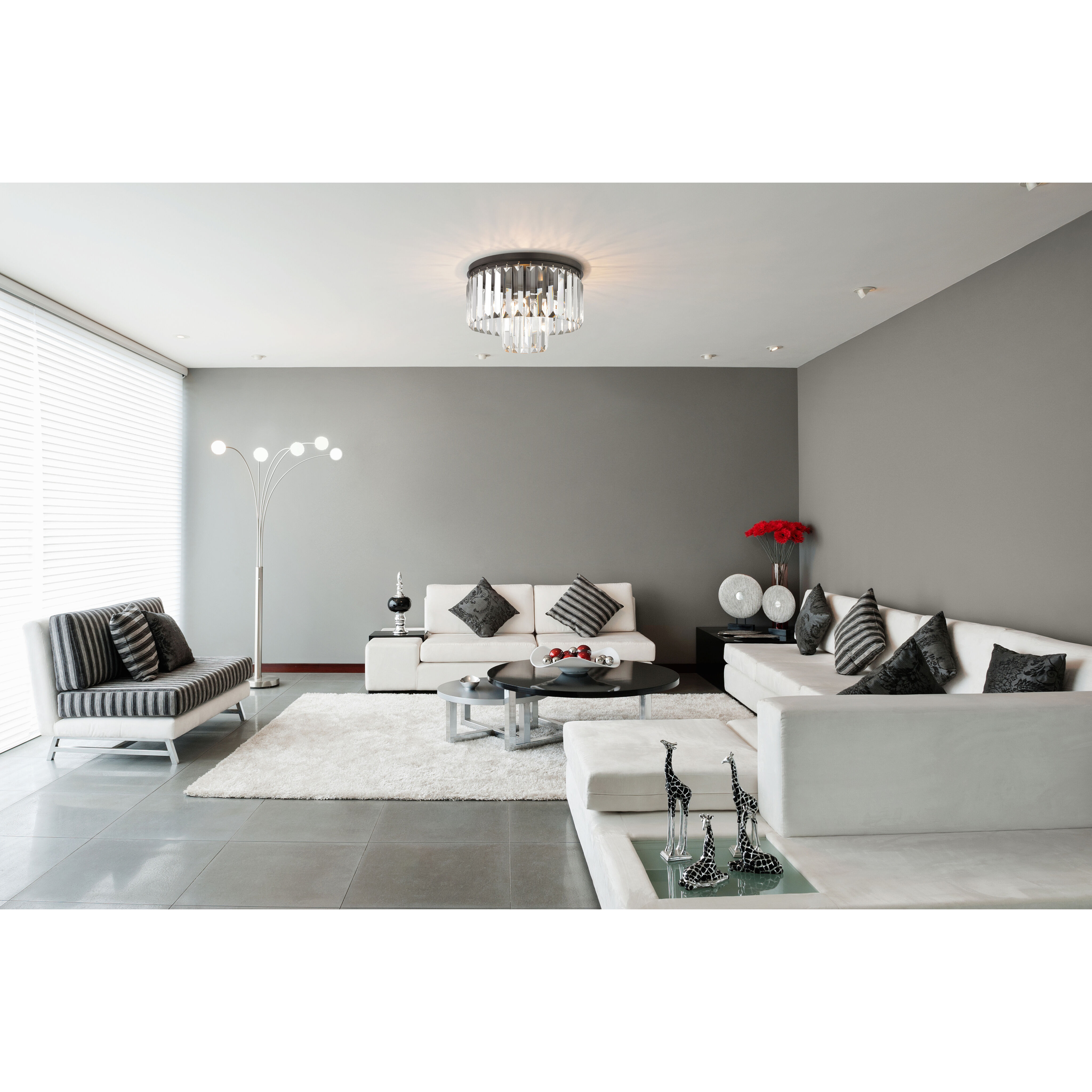 Palacial 1 Light 12 inch Oil Rubbed Bronze Semi Flush Mount Ceiling Light