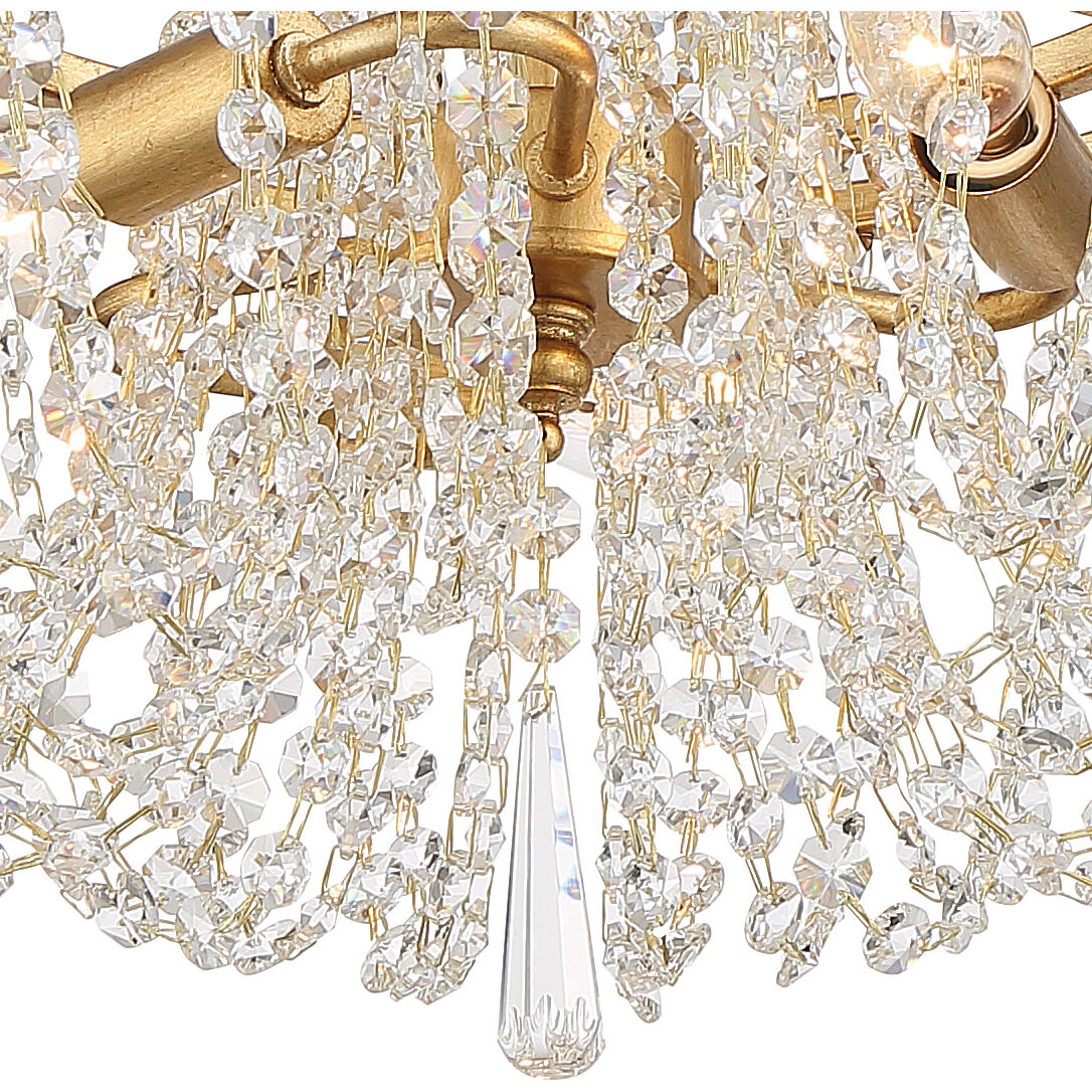 Arcadia 3 Light 15 inch Antique Gold Semi Flush Ceiling Light