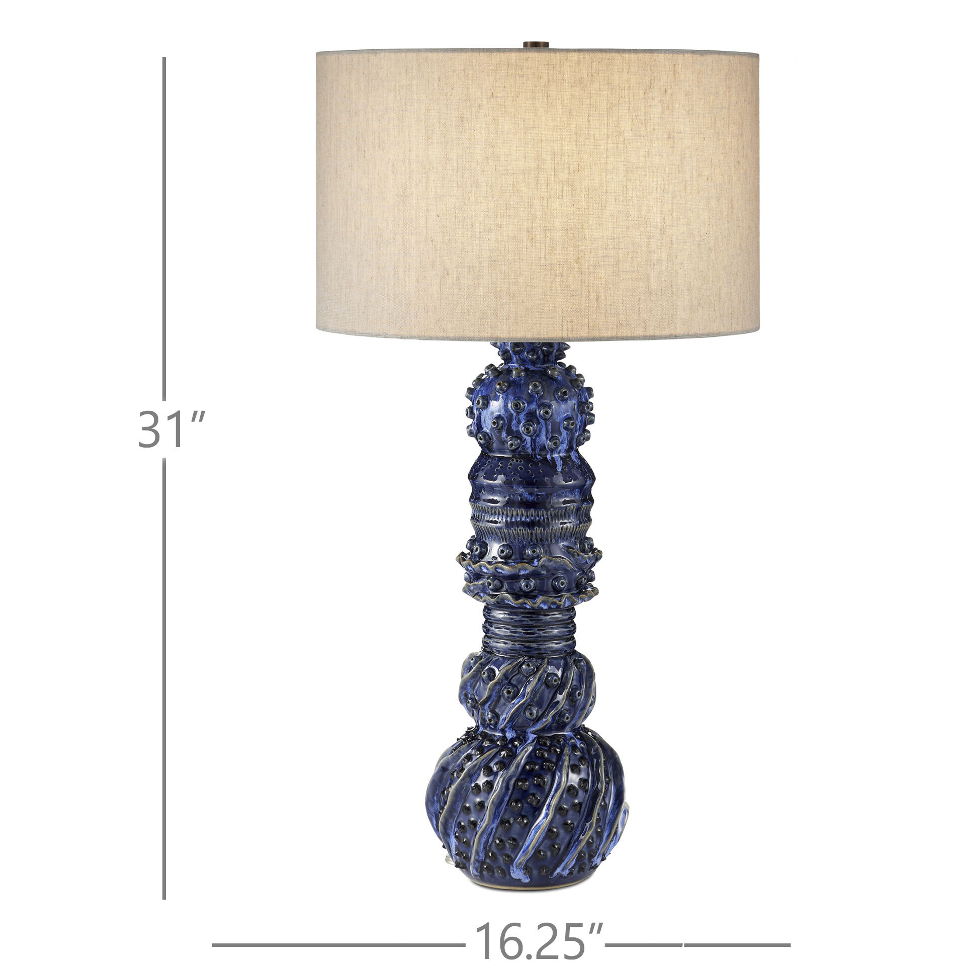 Undersea 31 inch 150 watt Dark Blue Reactive Table Lamp Portable Light