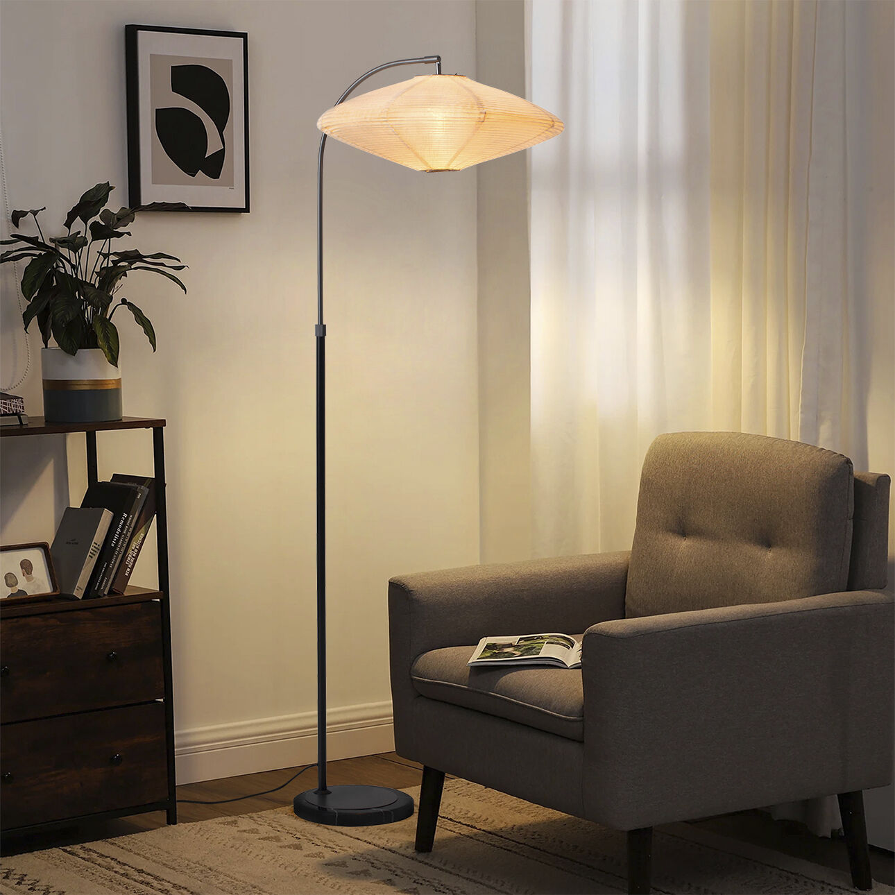 Roswell 63 inch 23.00 watt Matte Black Floor Lamp Portable Light