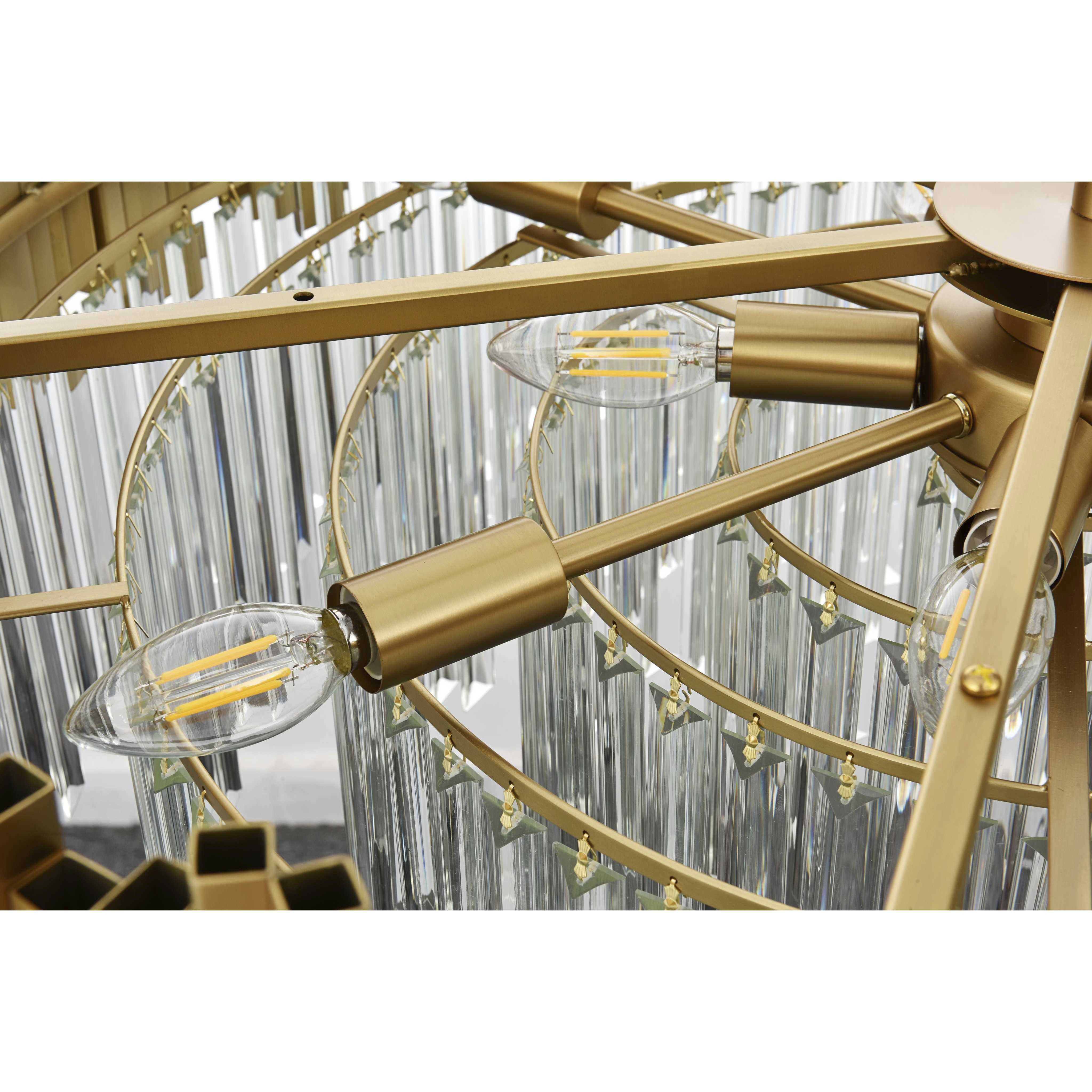 Willow 10 Light 32 inch Satin Gold Chandelier Ceiling Light