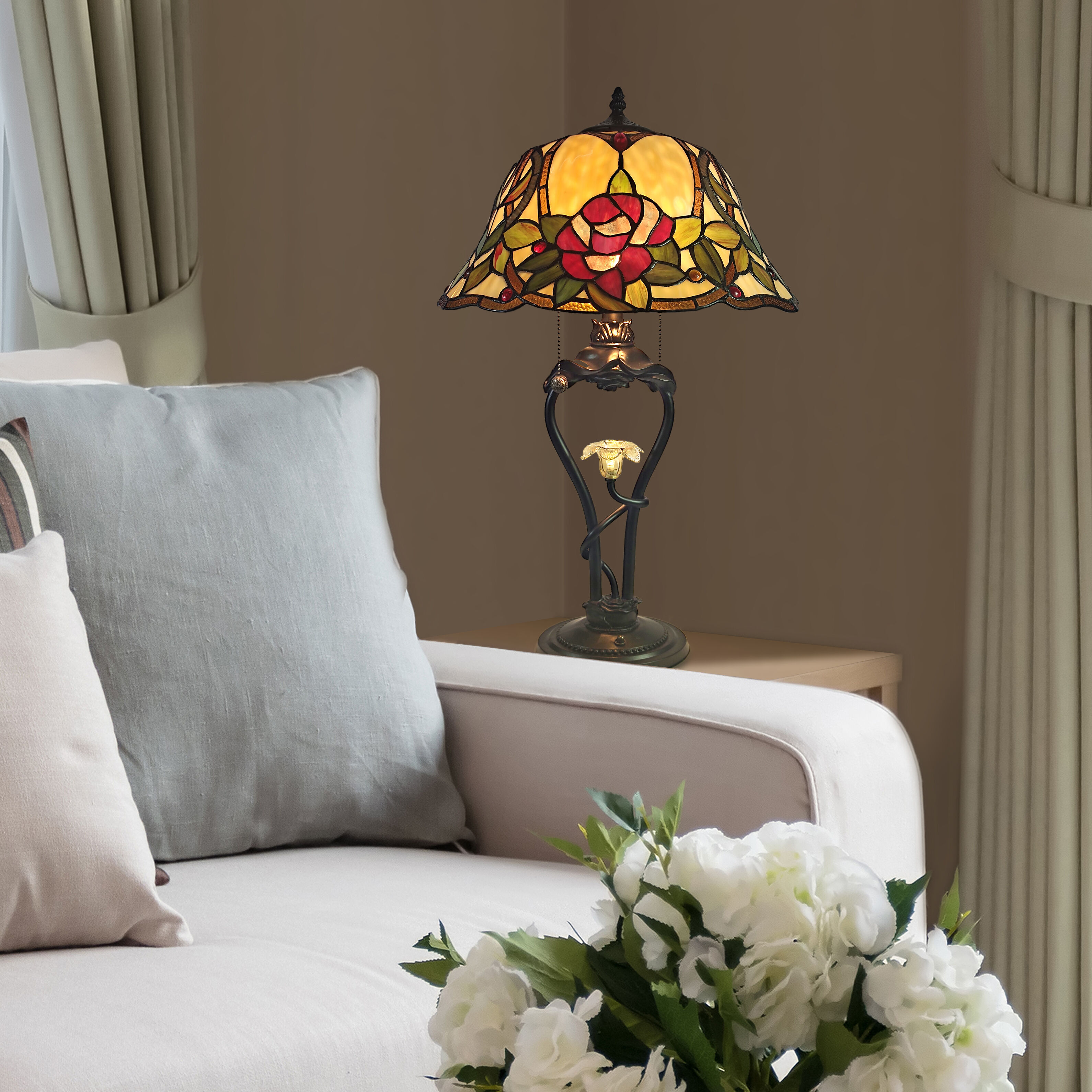 Amber tiffany lamp sale