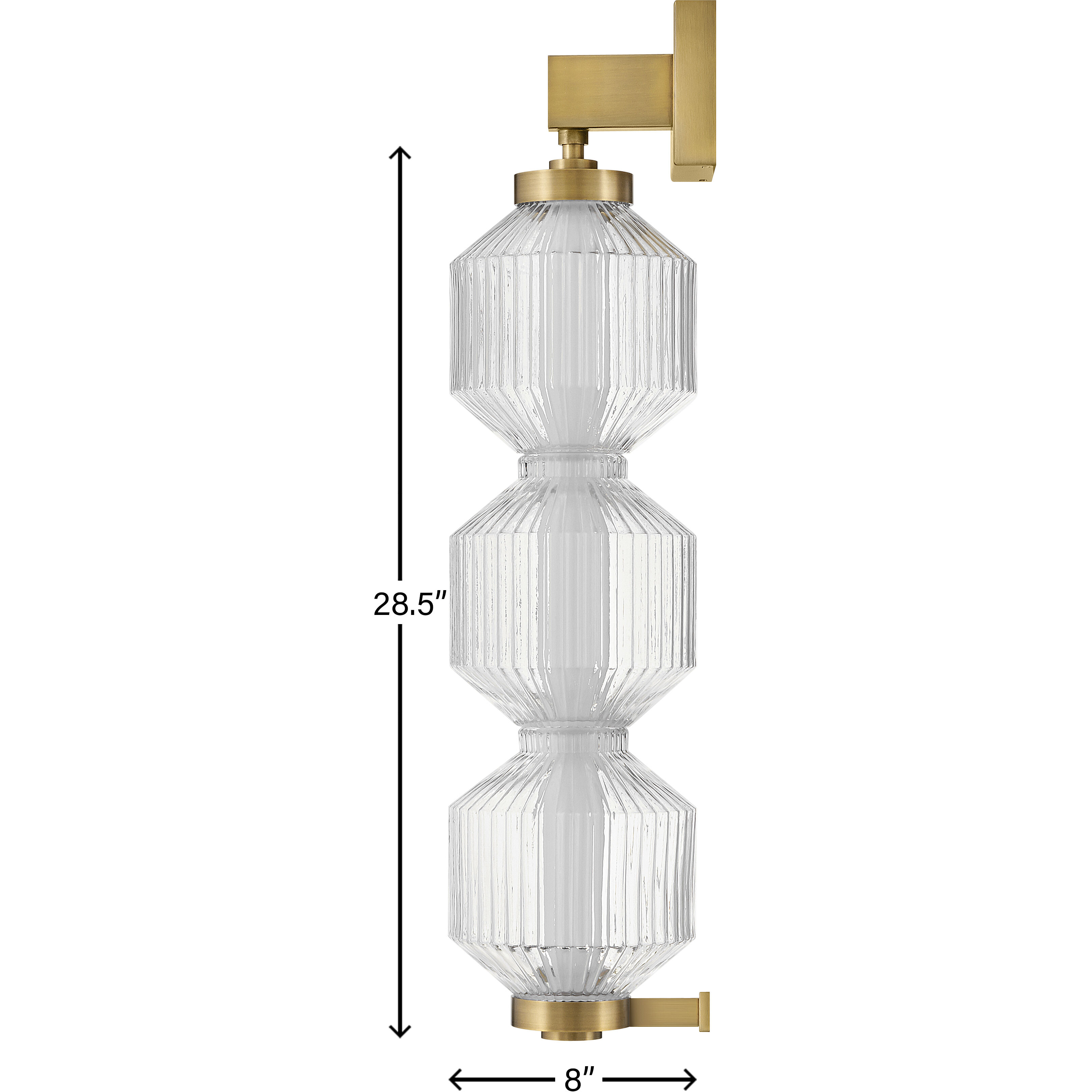 Reign LED 8 inch Lacquered Brass Pendant Ceiling Light, Sconce