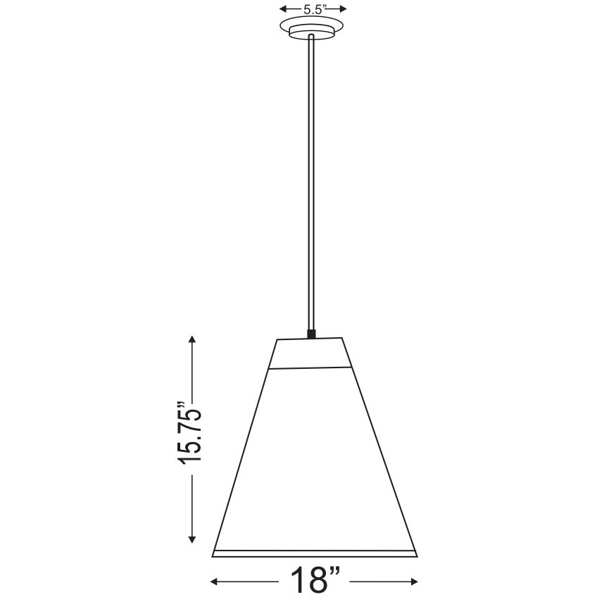 Eaton 1 Light 18 inch Rubbed Brass Pendant Ceiling Light