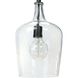 Hammered 1 Light 9.5 inch Clear Pendant Ceiling Light