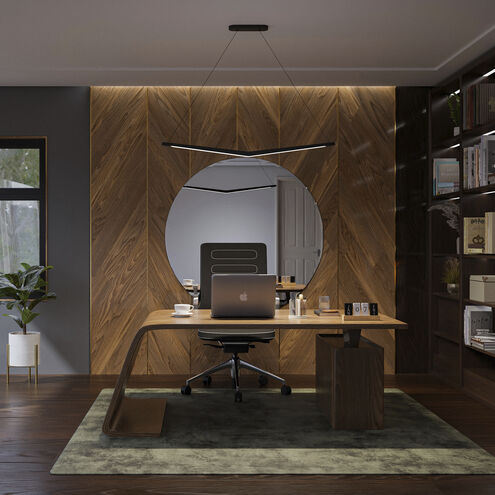 Alleron Linear Pendant Ceiling Light in 4000K, Black, dweLED