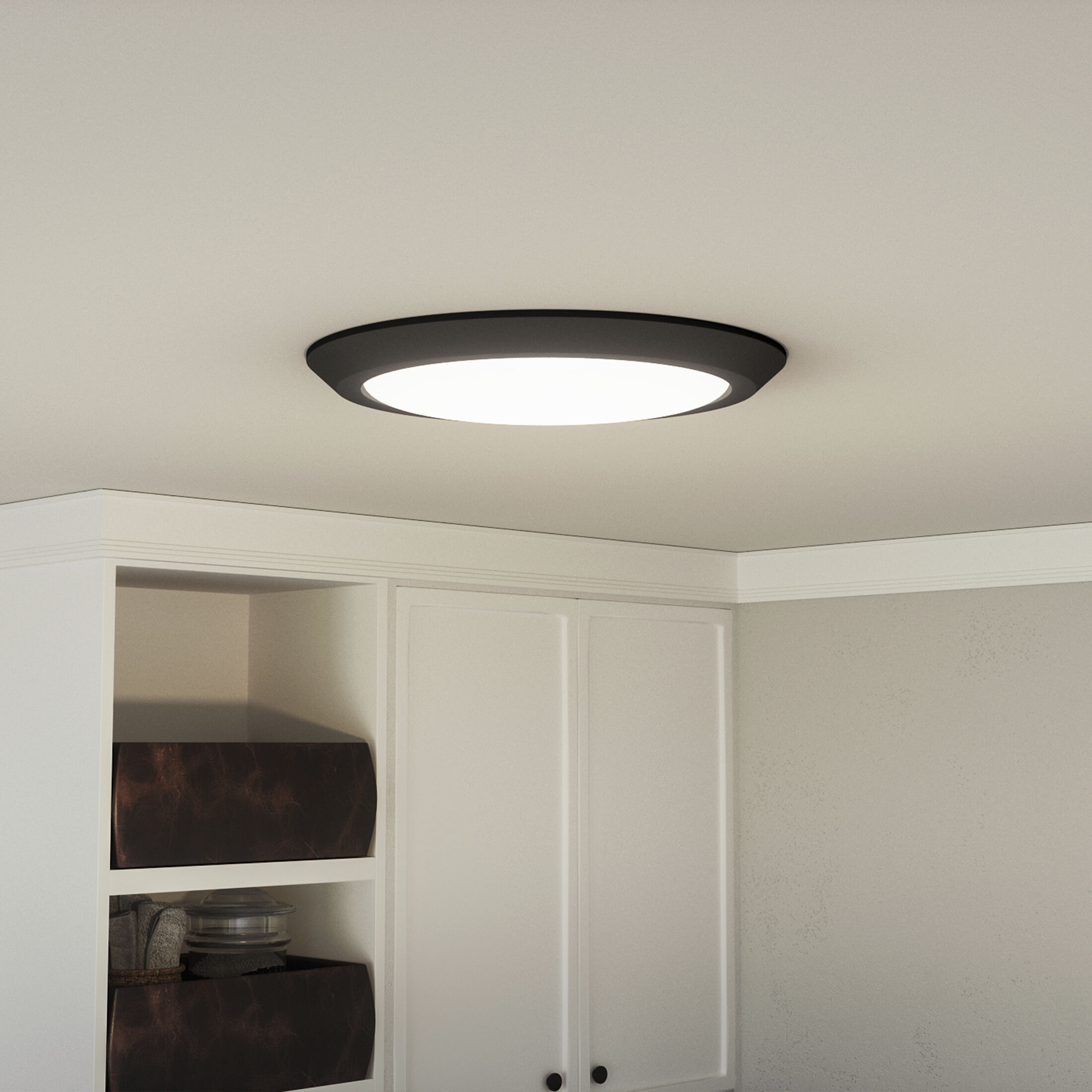 Verge 20 inch Earth Black Flush Mount Ceiling Light