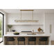 Loren 5 Light 54 inch Weathered Brass Linear Pendant Ceiling Light in Textured Clear