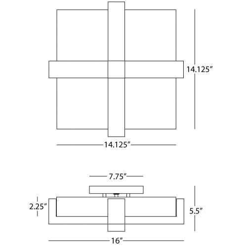 Doughnut 2 Light 16 inch Antique Silver Flushmount Ceiling Light in Marbelized Glass