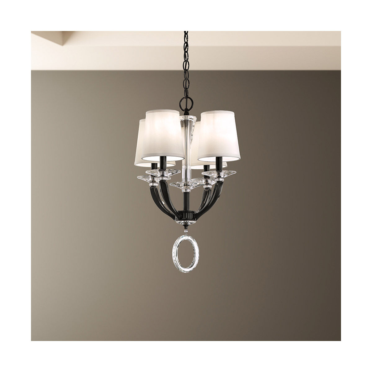 Emilea 4 Light 16.5 inch Jet Black Mini Pendant Ceiling Light in Jet Black Cast