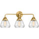 Nouveau 2 Fulton 3 Light 25 inch Satin Gold Bath Vanity Light Wall Light in Clear Glass