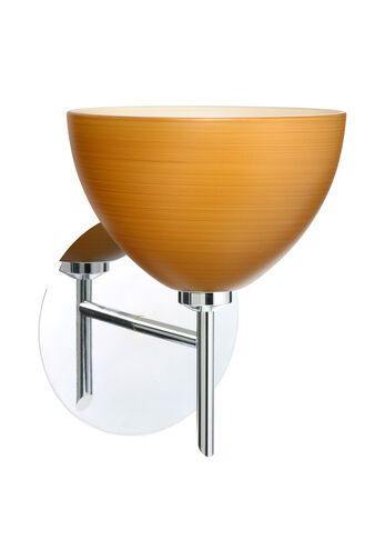 Brella LED 6 inch Chrome Mini Sconce Wall Light in Oak Glass