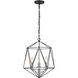 Geo 3 Light 14.25 inch Matte Black and Chrome Chandelier Ceiling Light