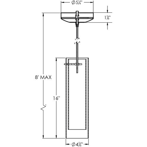 View LED 5 inch Satin Nickel Pendant Ceiling Light