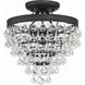 Calypso 3 Light 13 inch Matte Black Semi Flush Ceiling Light