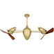 Matthews Gerbar Ar Ruthiane 16 inch Brushed Brass with Solid Mahogany Wood Blades Rotational Ceiling Fan
