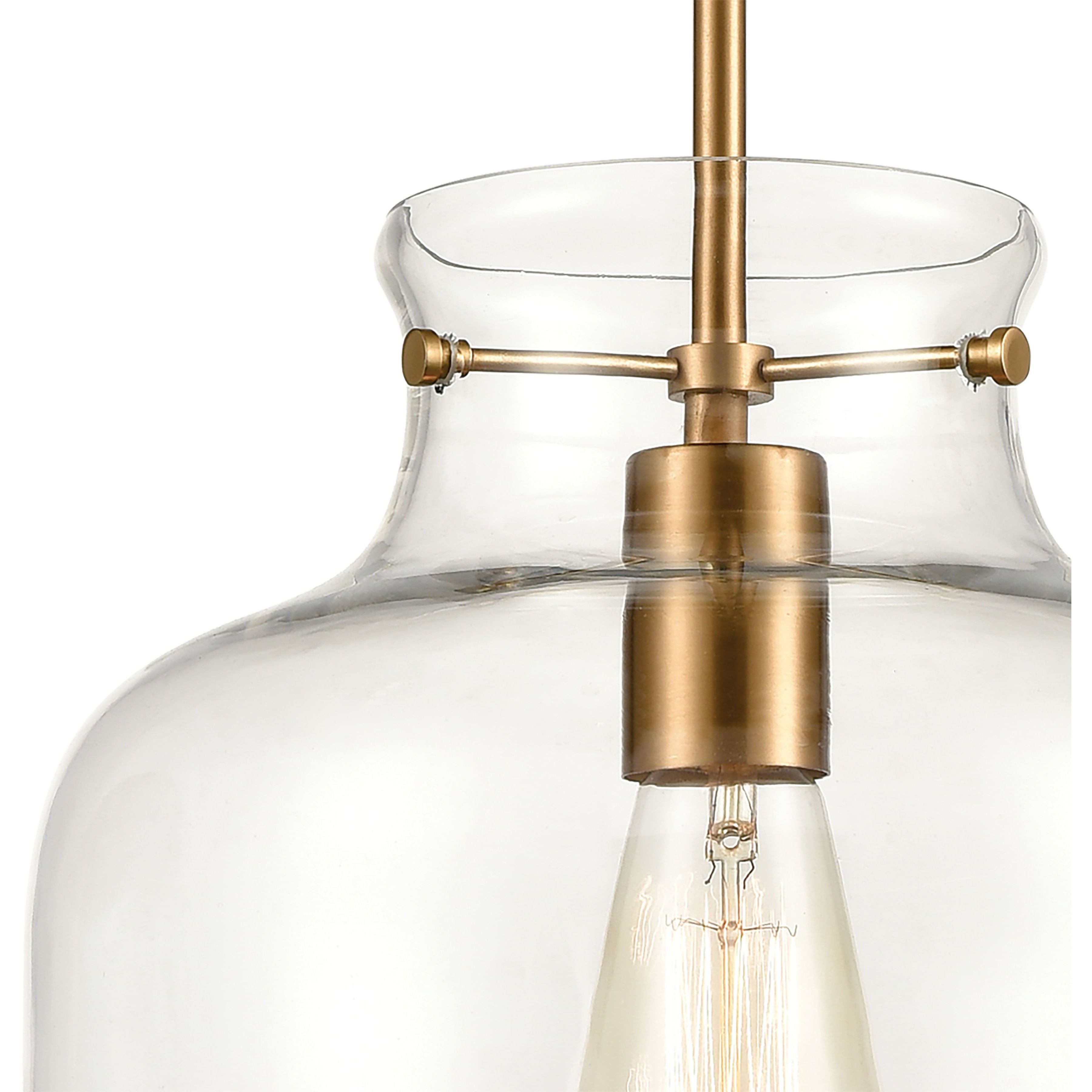 Lola 1 Light 11 inch Satin Brass Pendant Ceiling Light