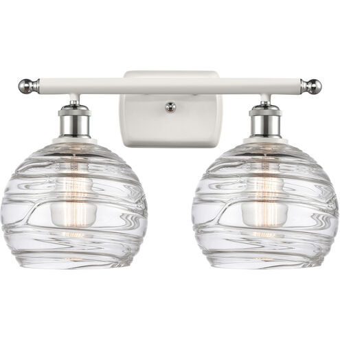 Ballston Deco Swirl 2 Light 16 inch White and Polished Chrome Bath Vanity Light Wall Light, Ballston