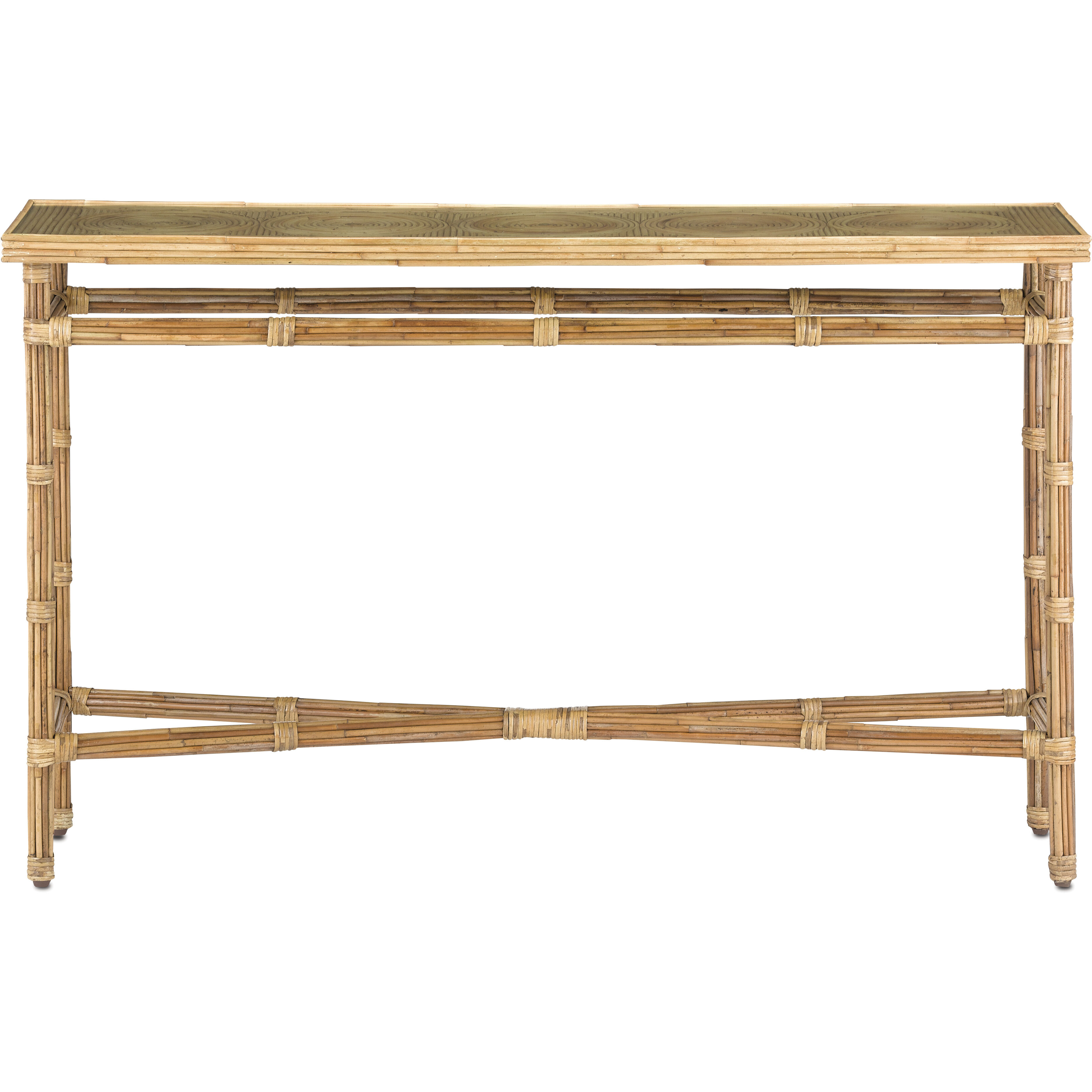Bamboo rattan console outlet table