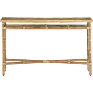 Silang 48 inch Natural Rattan/Clear Console Table 
