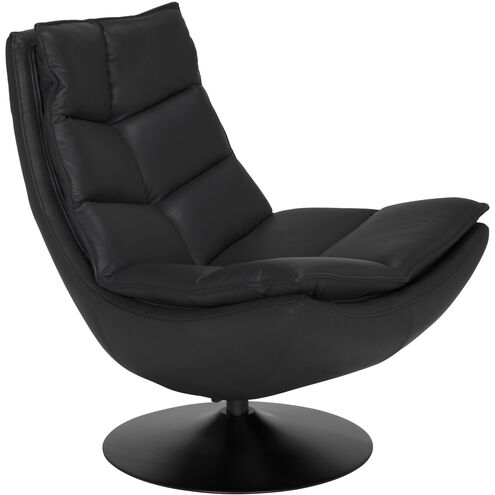 Dante Santosa Matte Black and Black Powder Coat Swivel Chair