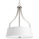 Jay 3 Light 18 inch Brushed Nickel Inverted Pendant Ceiling Light