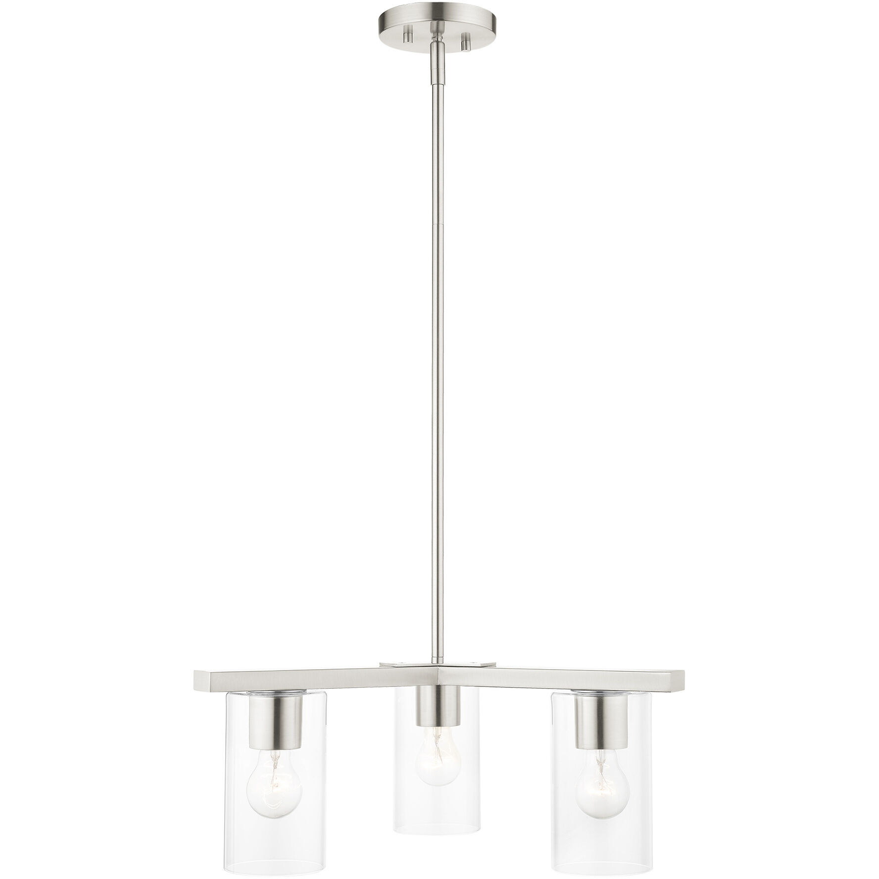 Zurich 3 Light 21 inch Brushed Nickel Chandelier Ceiling Light