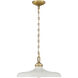 Crowne 1 Light 16 inch Legacy Brass and Off White Cream Pendant Ceiling Light