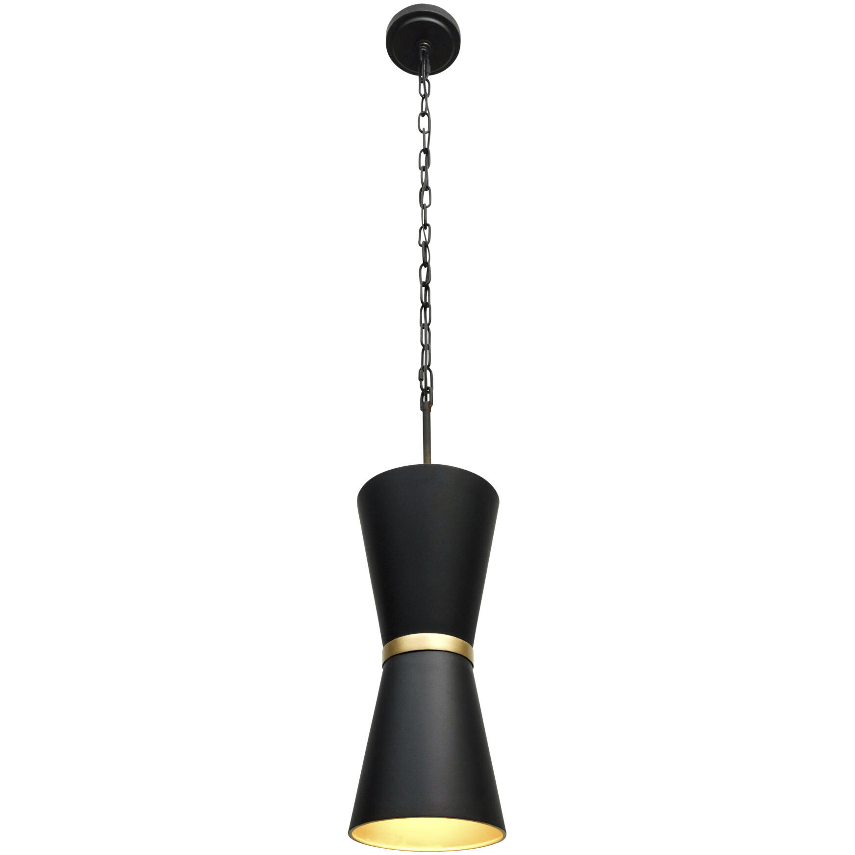 Mad Hatter 2 Light 8 inch Matte Black and French Gold Pendant Ceiling Light