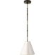 Thomas O'Brien Goodman 1 Light 10 inch Bronze with Antique Brass Hanging Shade Ceiling Light in Antique White, Bronze and Hand-Rubbed Antique Brass, Petite