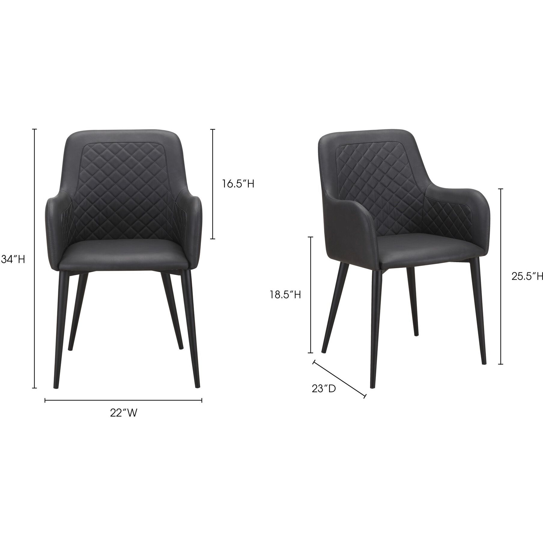 Cantata Black Dining Chair, Set of 2
