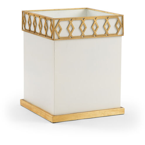 Shayla Copas White/Metallic Gold Wastebasket