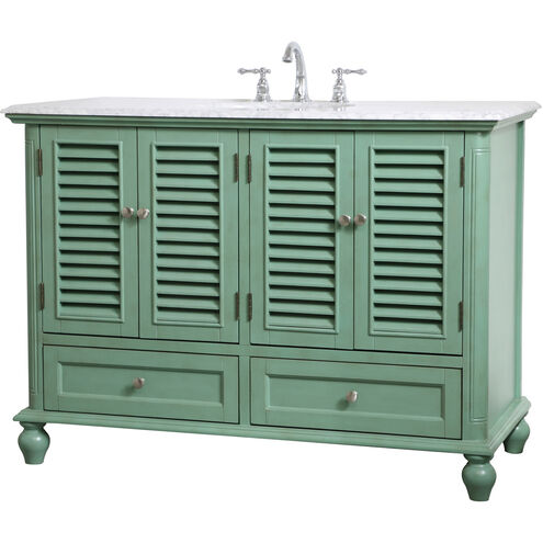 Rhodes 48 X 48 X 35 inch Vintage Mint and Brushed Nickel Vanity Sink Set