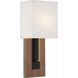 Brent 1 Light 6.5 inch Matte Black and Vibrant Gold ADA Sconce Wall Light