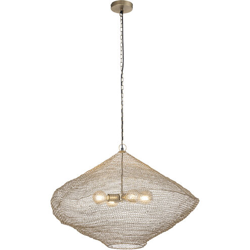 Warren 4 Light 33.5 inch Antique Brass Pendant Ceiling Light