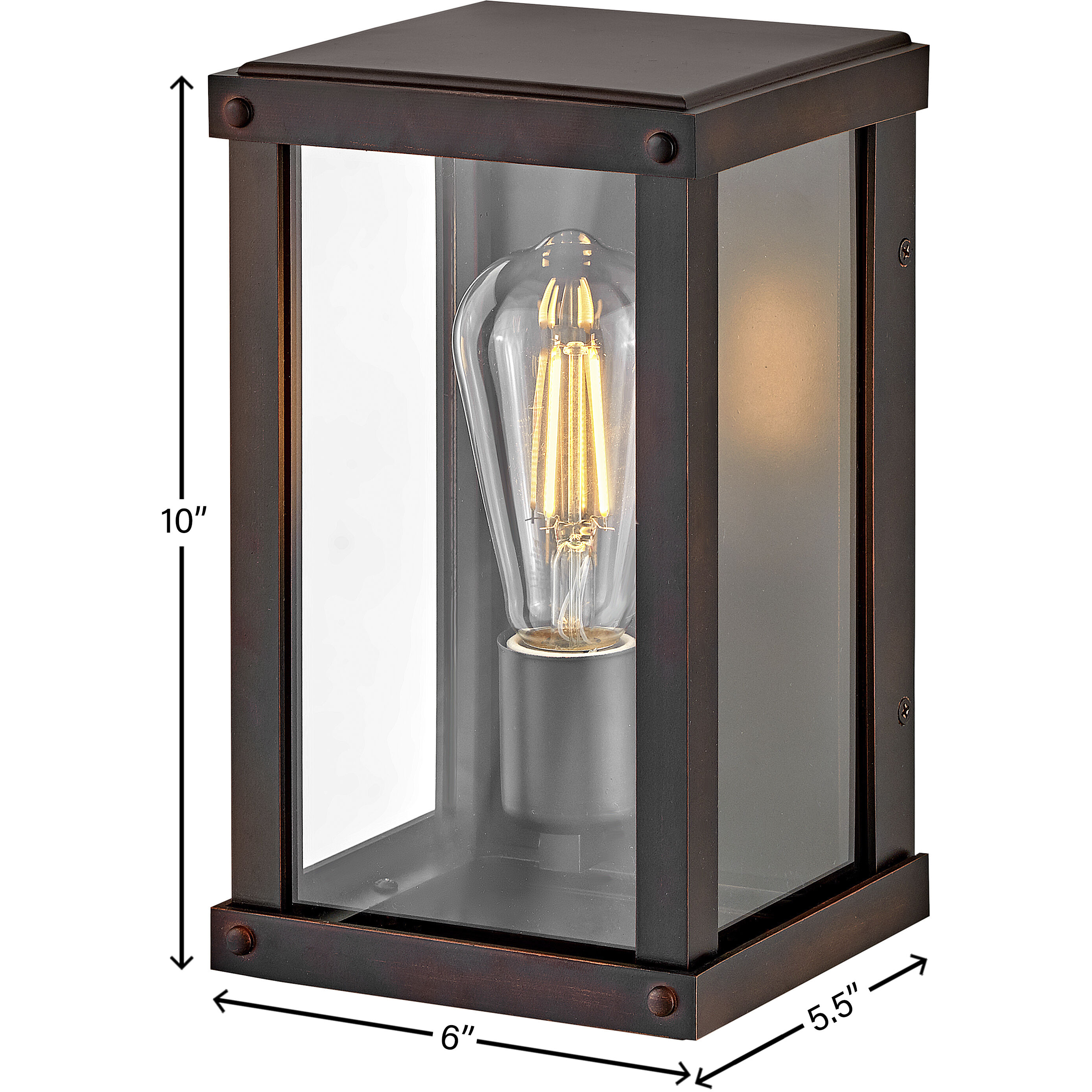 Beckham Outdoor Wall Mount Lantern in Blackened Copper