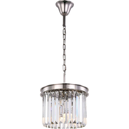 Sydney 3 Light 12 inch Polished Nickel Pendant Ceiling Light, Urban Classic