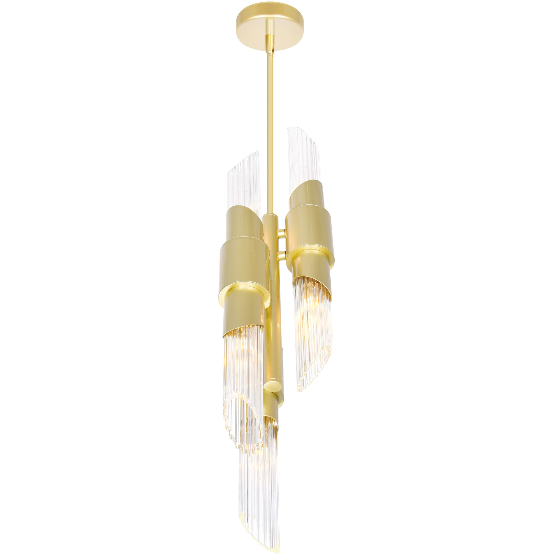 Croissant 6 Light 7 inch Satin Gold Pendant Ceiling Light