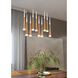 Meteor LED 8 inch Brushed Gold Multi Pendant Ceiling Light