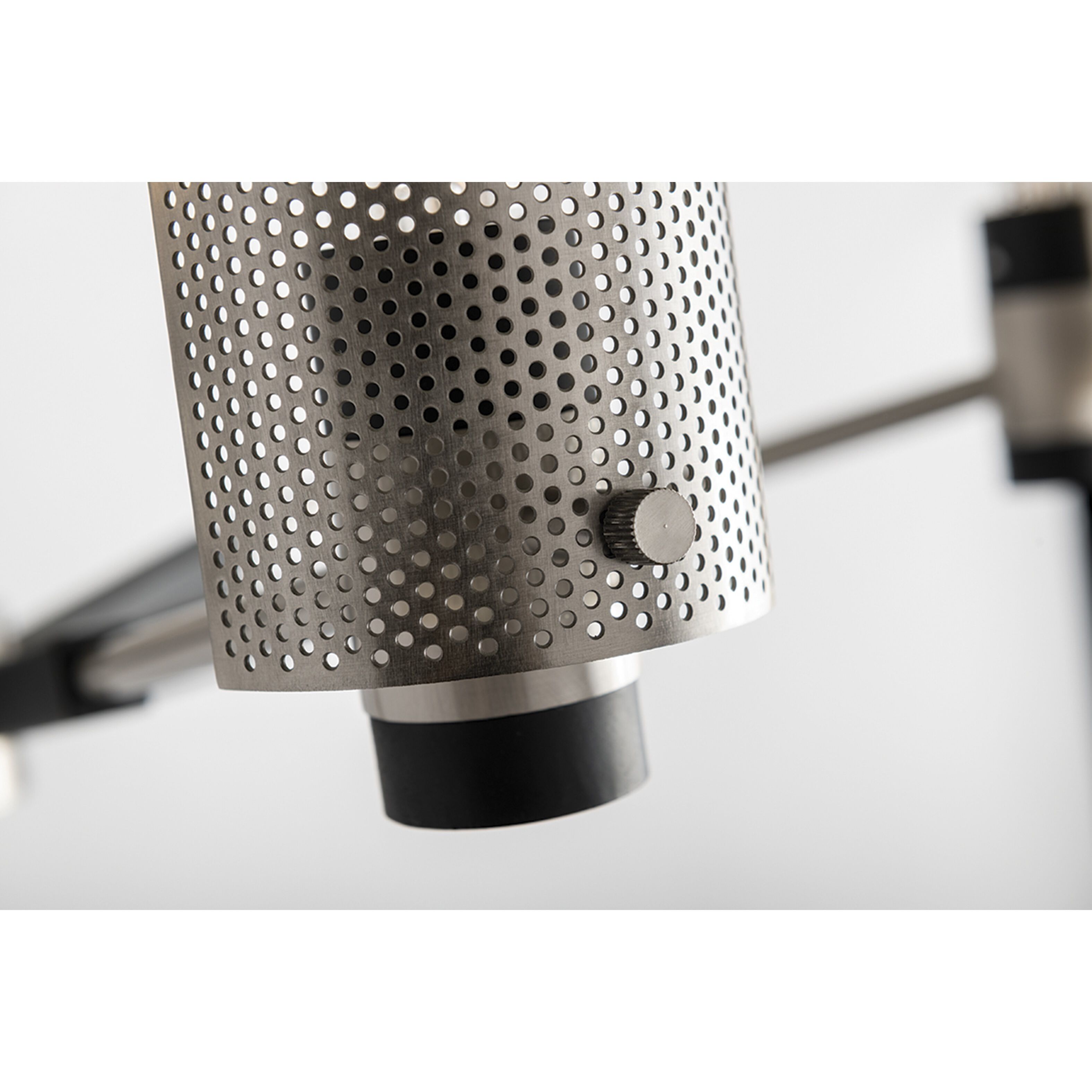 Pilsen 6 Light 30 inch Carbide Black W Satin Nickel Accents Chandelier Ceiling Light