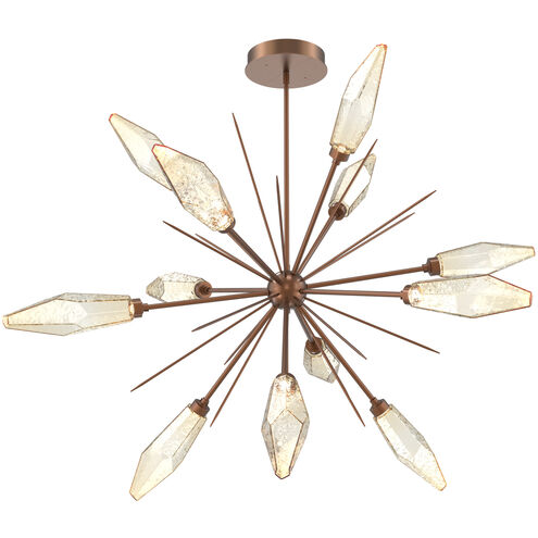 Rock Crystal LED Burnished Bronze Chandelier Ceiling Light, Starburst
