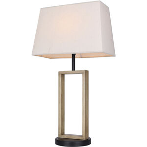 Burke 26 inch 60.00 watt Matte Black and Brushed Brown Table Lamp Portable Light