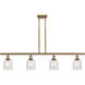 Ballston Caledonia LED 48 inch Brushed Brass Island Light Ceiling Light in Mica Glass, Ballston