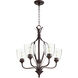 Jardin 5 Light 24 inch Oiled Bronze Chandelier Ceiling Light in Clear Seeded