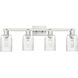 Arcadia Hadley 4 Light 31.5 inch Brushed Satin Nickel Bath Vanity Light Wall Light in Clear