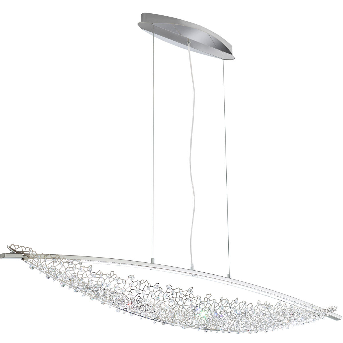 Amaca LED 52 inch Stainless Steel Linear Pendant Ceiling Light in Swarovski