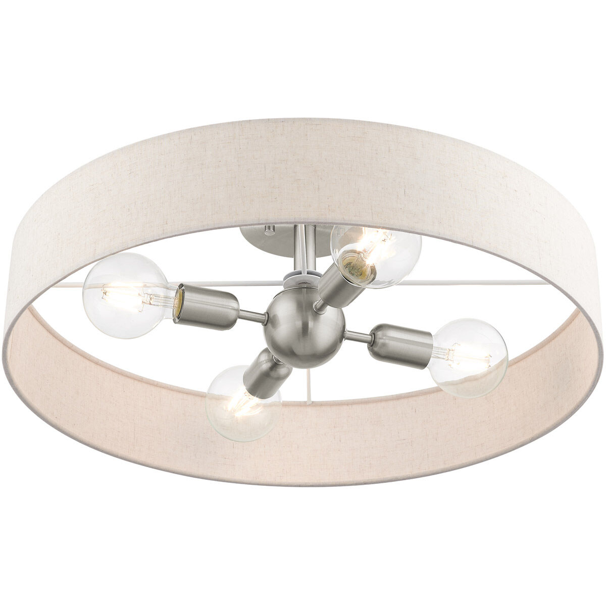 Venlo 4 Light 22 inch Brushed Nickel Semi Flush Ceiling Light
