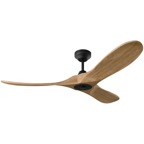 Maverick 52 inch Midnight Black with Natural Honey Blades Ceiling Fan