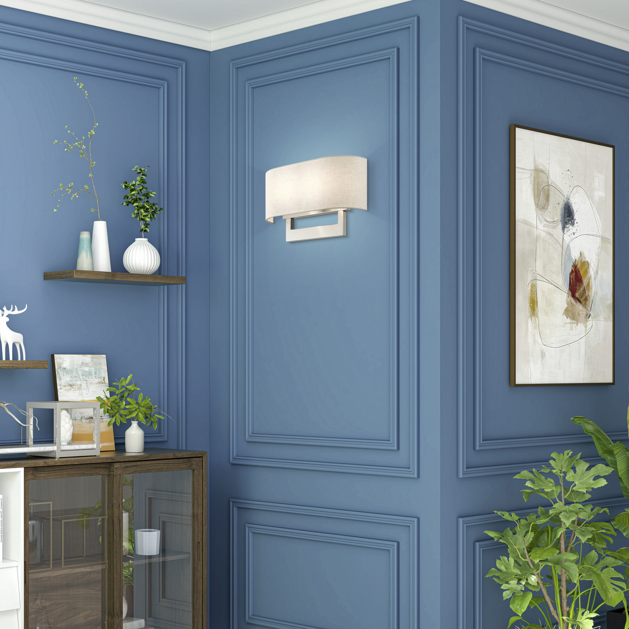 Allison 2 Light 15 inch Brushed Nickel ADA Wall Sconce Wall Light, Large