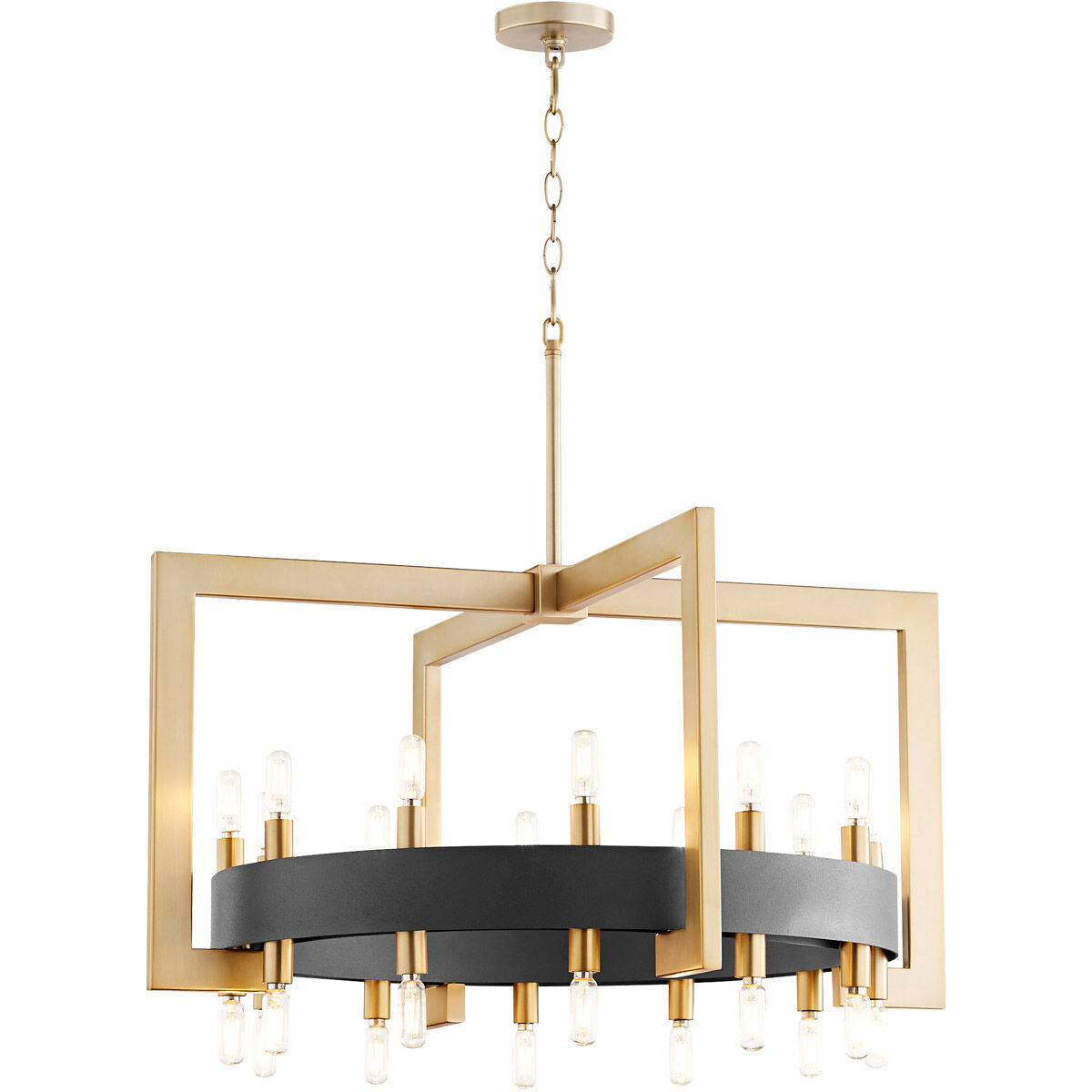 Archibald 24 Light 32 inch Noir and Aged Brass Chandelier Ceiling Light